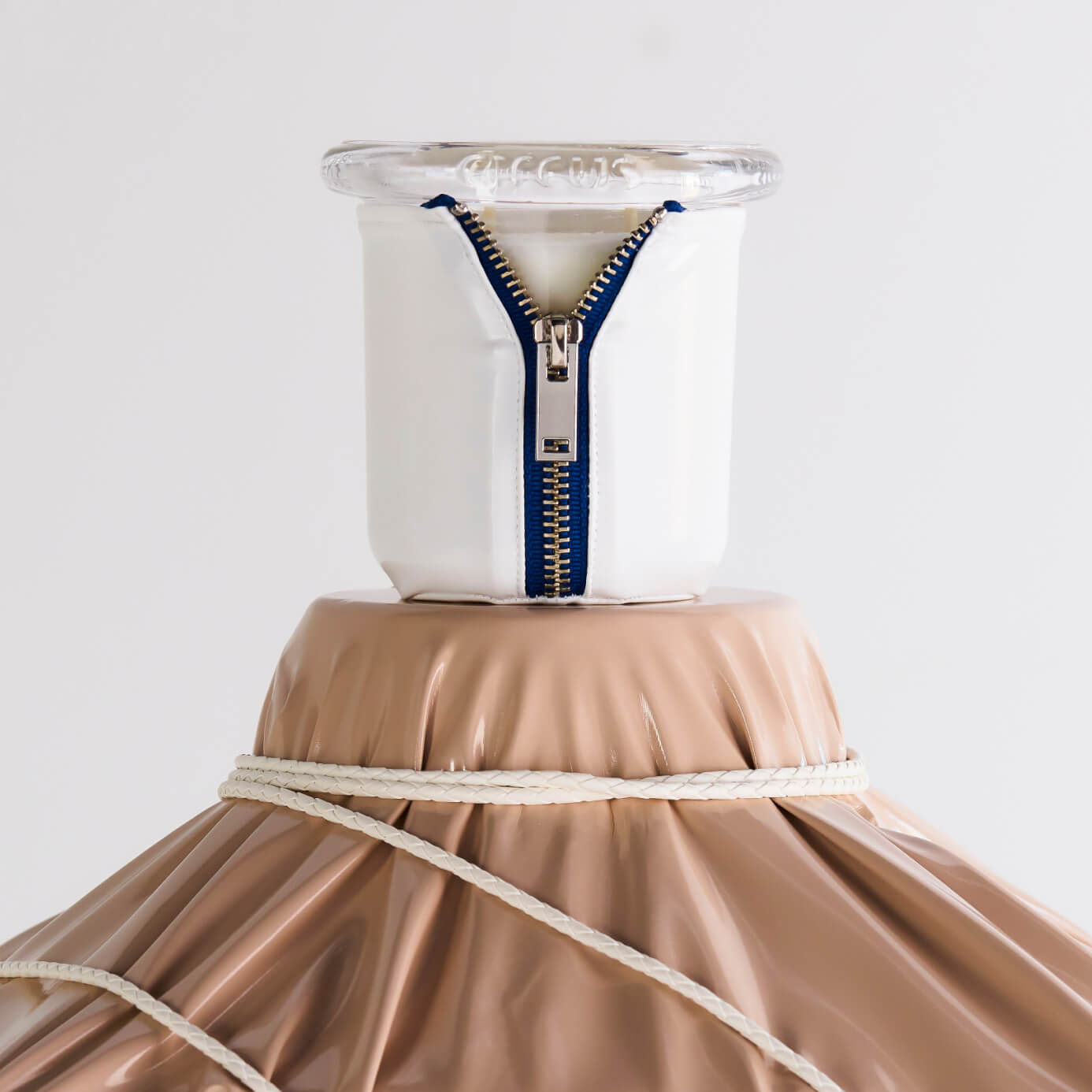 Circus candle styled on vinyl pedestal 