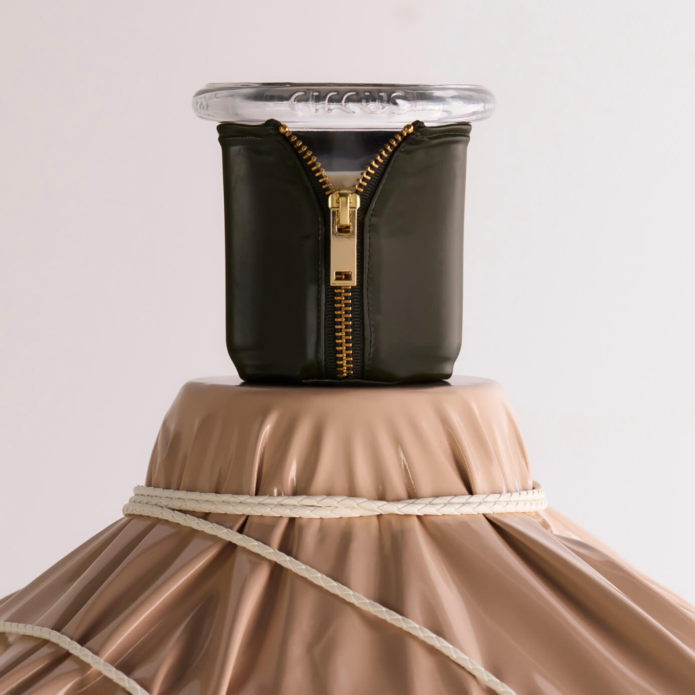 Circus candle styled on vinyl pedestal 