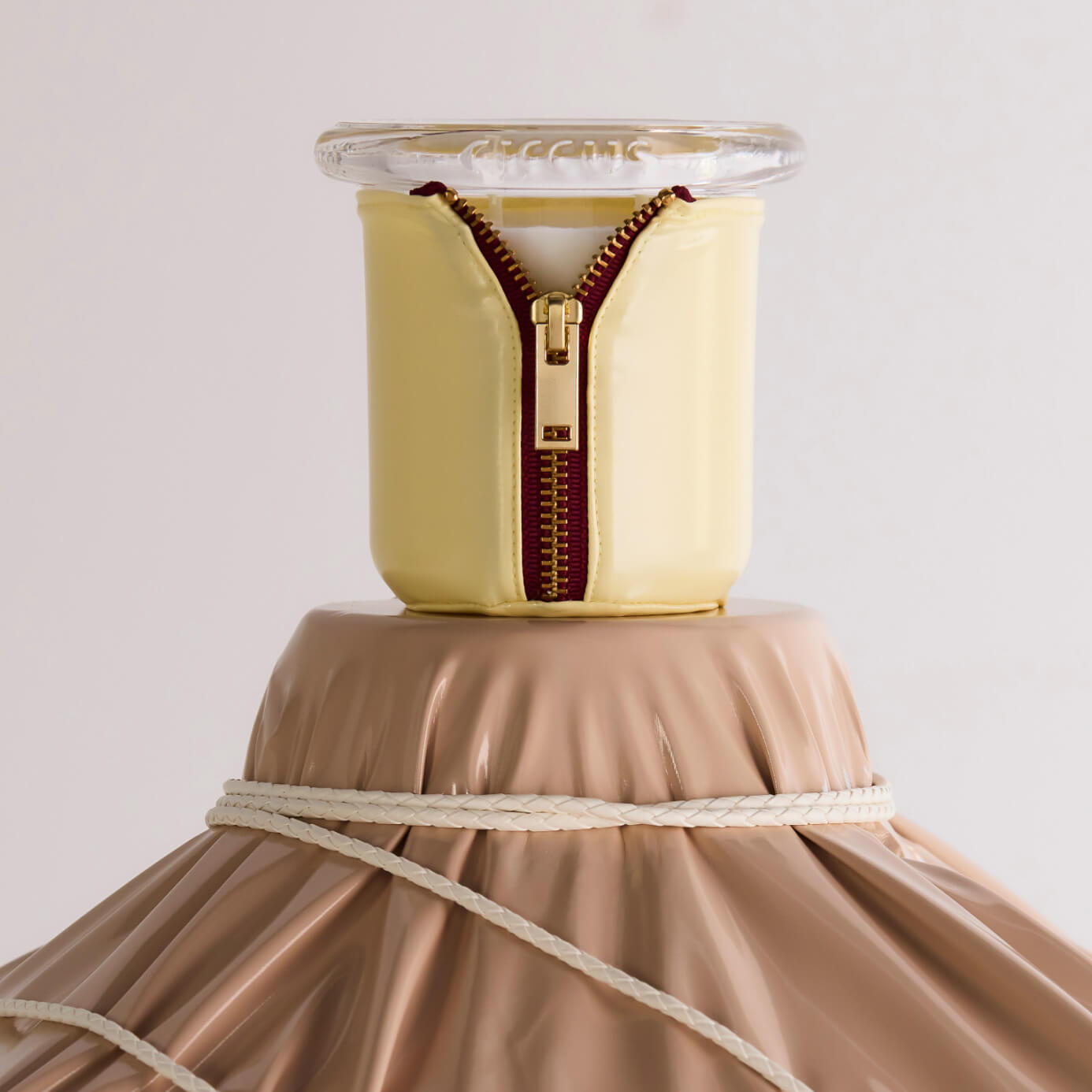 Circus candle styled on vinyl pedestal 