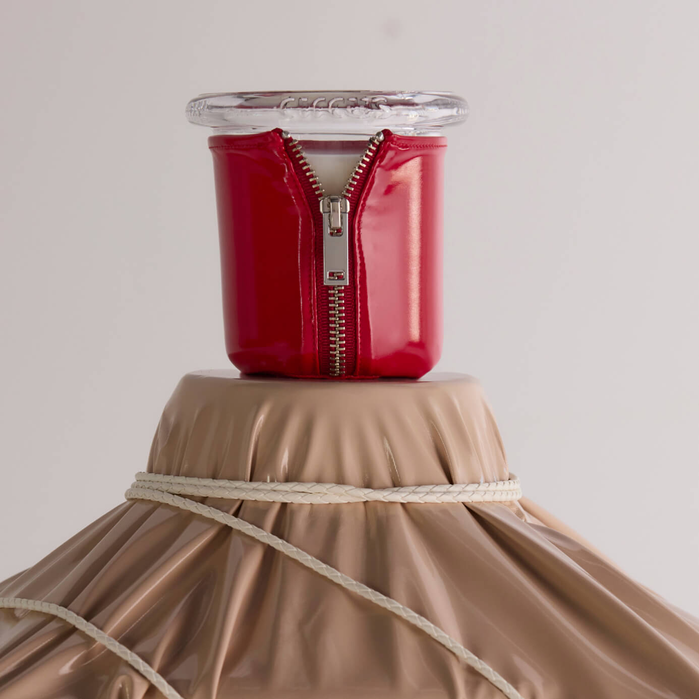 Circus candle styled on vinyl pedestal 