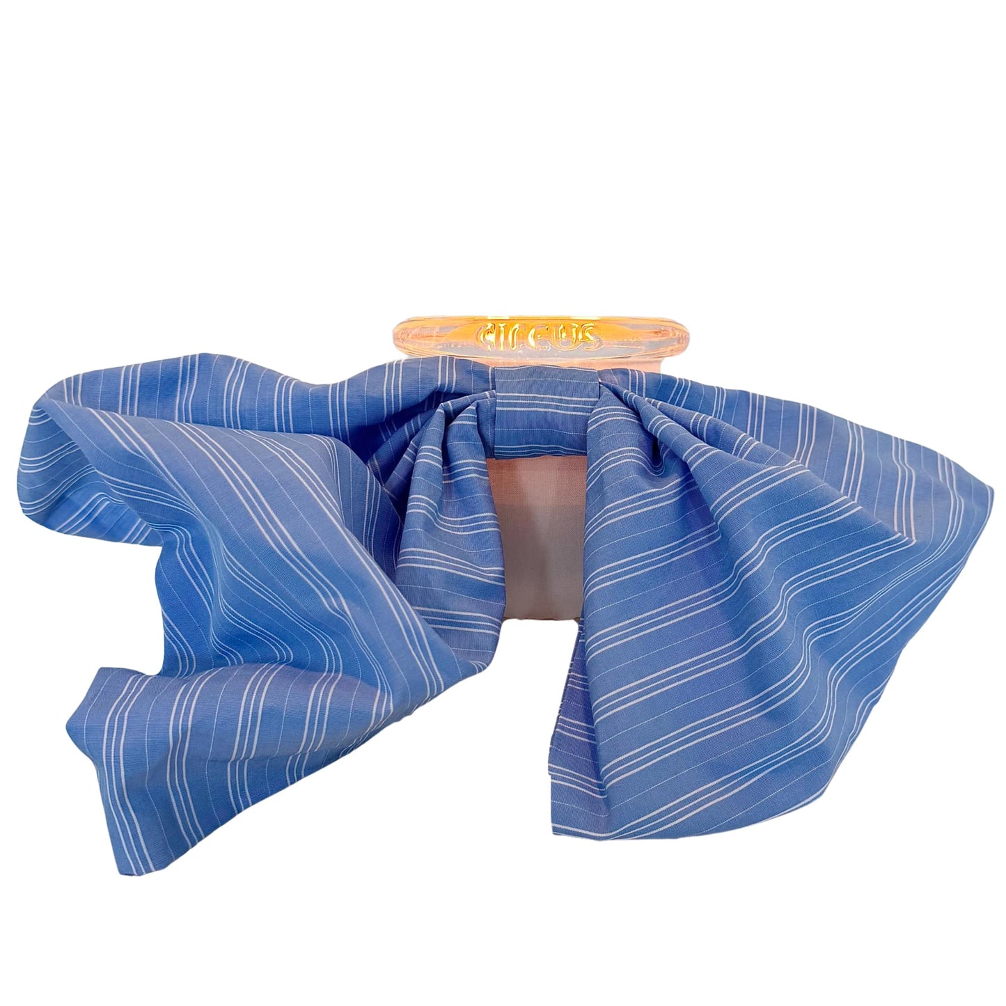 Bow Baby candle in french blue and cream cotton bow– best smelling luxury scented candle by Circus